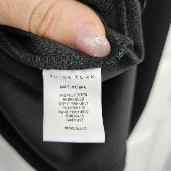 Trina Turk One Shoulder Fancy LBD Little Black Dress XS 2 - Picture 6 of 7